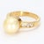 18k Yellow Gold Ring With a Yellow Pearl & Channel Set Diamond Accents - 6.25 For Sale - Image 4 of 6
