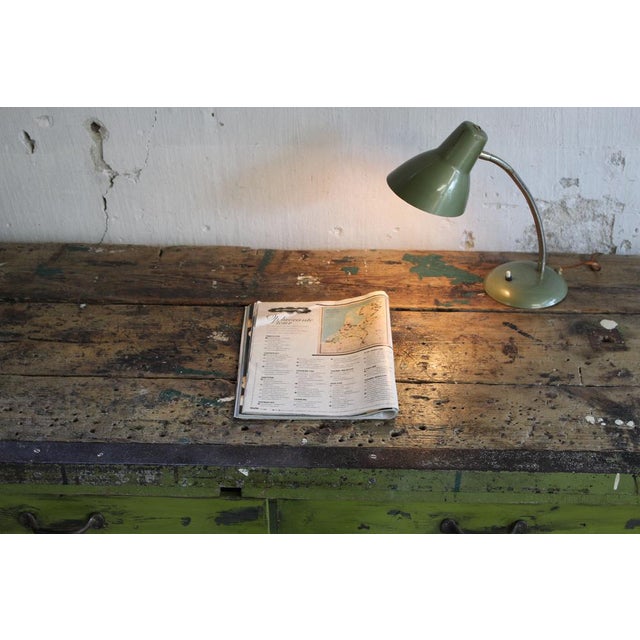 Industrial Antique Industrial Oak and Cast Iron Workbench with Drawers, France, 1900s For Sale - Image 3 of 9