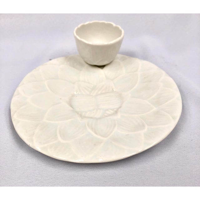 White White Ironstone Artichoke Serving Plate W/Attached Sauce Cup For Sale - Image 8 of 11