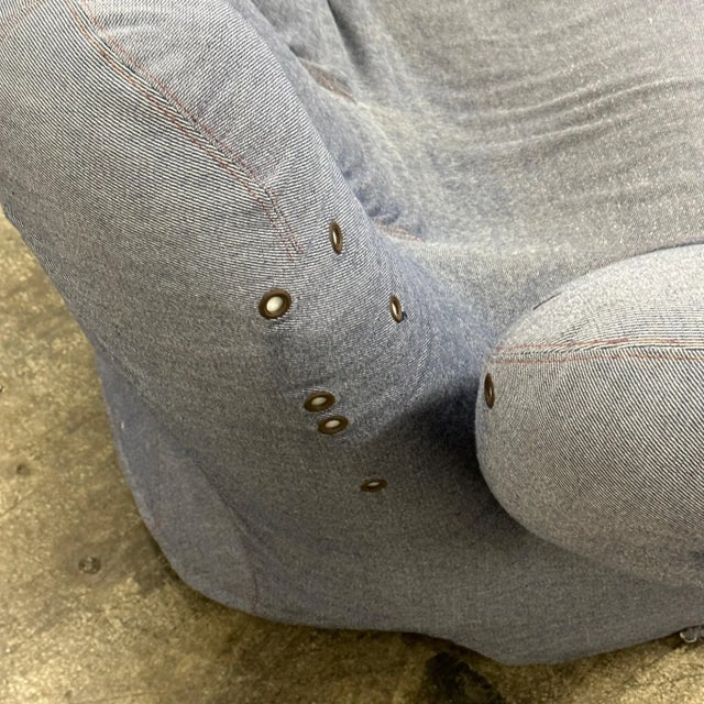 Blue 1980s Joe Chair by De Pas, D’Urbino, and Lomazzi for Poltronova For Sale - Image 8 of 10