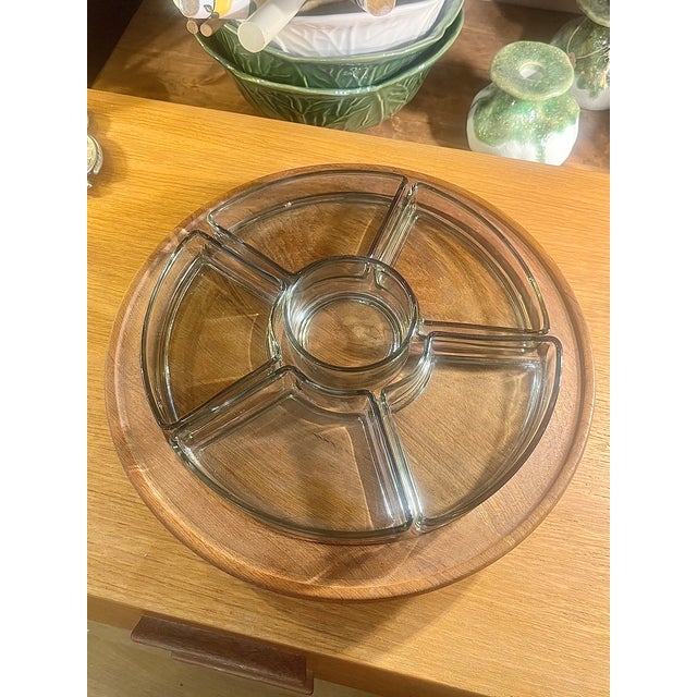 Teak Lazy Susan Tray attributed to Digsmed, Denmark, 1960s For Sale - Image 4 of 5