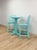 Mid 20th Century Vintage Bistro Set Turquoise Blue Counter Height Table Two Chairs Outdoor/Indoor For Sale - Image 5 of 16