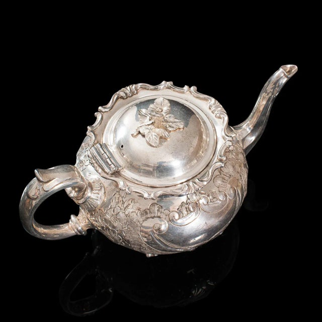 Circa 1900s Antique English Hand-Chased Silverplate Tea Service - 4 Pieces For Sale - Image 11 of 13