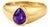 Natural Amethyst Signet Ring | Gold Plated Sterling Silver Handmade Ring | February Birthstone Ring, Size 7 For Sale