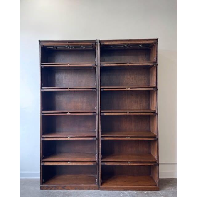 1980s Vintage Pair of Barrister Style Bookcases For Sale - Image 5 of 9