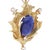 1940s 1940s Art Deco Lapis Lazuli and Diamond 18k Yellow Gold Brooch Pendant For Sale - Image 5 of 9