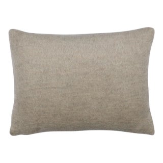 Schumacher Dixon Mohair 18" Lumbar Pillow In Stone For Sale