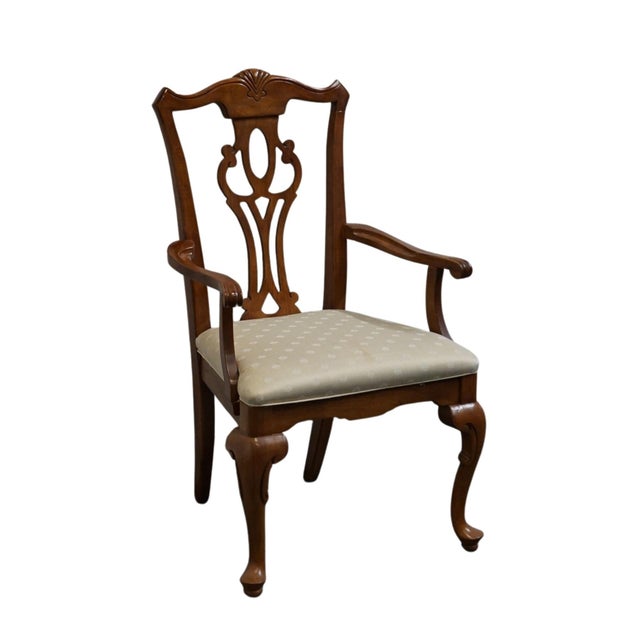 BROYHILL FURNITURE Solid Cherry Traditional Georgian Style Dining Arm Chair 7940-87/86 41" High 24" Wide 24.5" Deep Seat:...