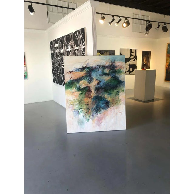 Early 21st Century Mary Lou Siefker Acrylic Painting on Canvas Titled: Blue Crescendo For Sale - Image 5 of 9