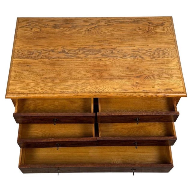 Vintage Low Oak Chest of Drawers For Sale - Image 3 of 11