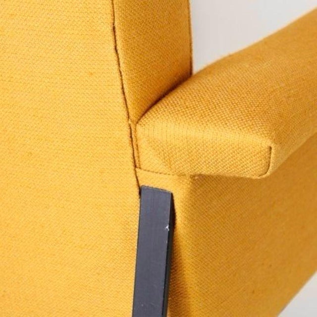 Mid-Century Modern Lounge Chair in Mustard Yellow Fabric, 1950s For Sale - Image 11 of 12