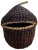 Mid 20th Century Woven Acorn Basket – Rare Decorative Storage Basket | Dark Brown Two-Piece Acorn Design | 11” Tall For Sale - Image 4 of 9