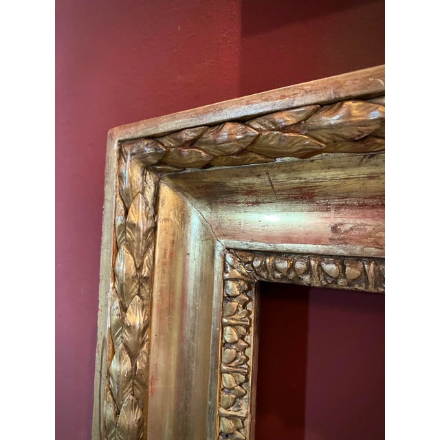 Tuscan Empire Carved Gold Leaf Gilt Frame, Italy, 19th Century For Sale - Image 6 of 11