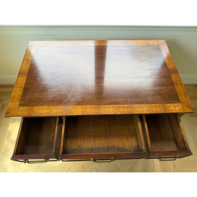1990s Vintage Mahogany Writing Desk With Clean Lines For Sale - Image 5 of 10