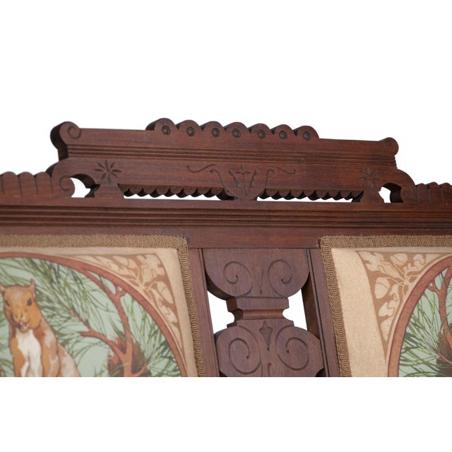 Late 19th Century Antique Eastlake Settee Featuring Custom Squirrel Upholstery For Sale - Image 5 of 5