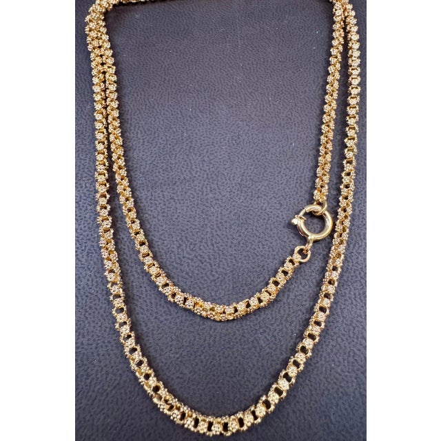 Vintage 18 Karat solid Yellow Gold 30 Gm, Link Chain, 3.6 mm Necklace, 28 " Long For Sale - Image 18 of 18