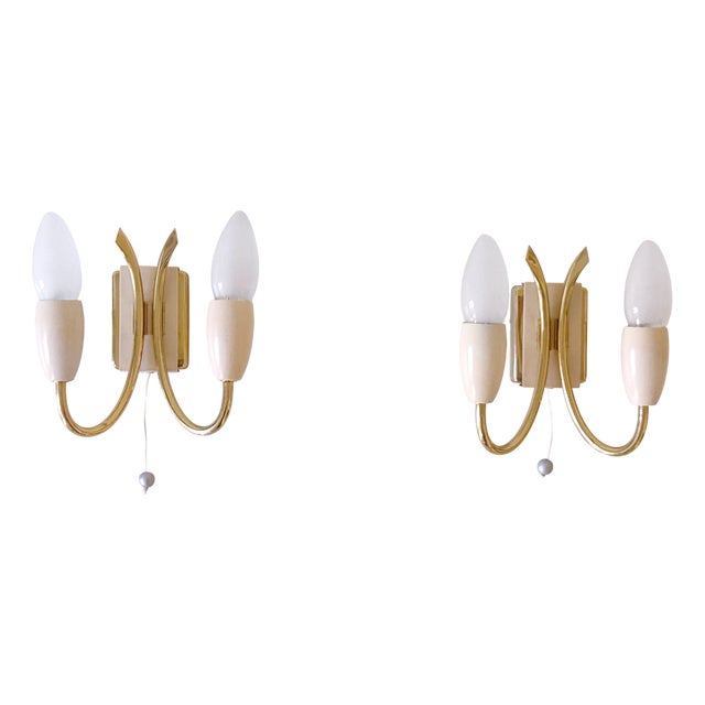 Mid-Century Modern German Sputnik Wall Lights from Kaiser-Leuchten, 1950s, Set of 2 For Sale