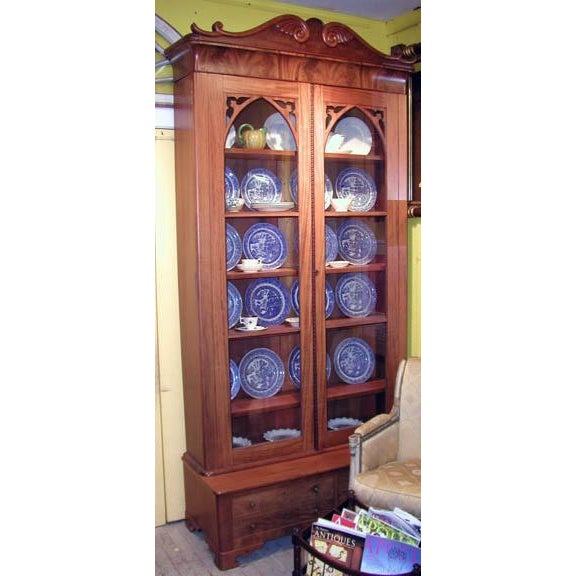 A very interesting mahogany bookcase/display cupboard. Nice light faded mahogany circa 1840 American , probably NY. Very...