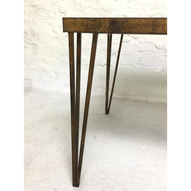 Mid-Century Modern French Coffee Table in Wrought Iron with Glastop, 1950s For Sale - Image 3 of 7