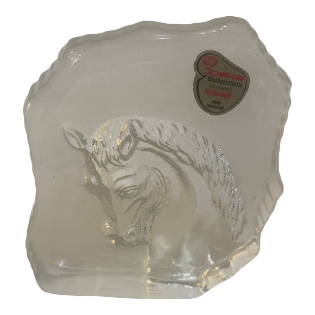 Vintage Joska Crystal Horse Sculpture, West German Bodenmais Glass For Sale