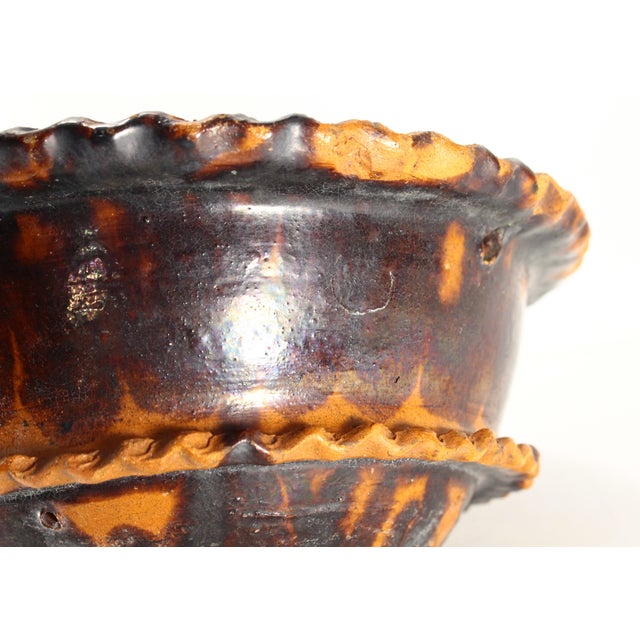 Circa 1900 Barrio De La Luz Puebla Pottery Hanging Planter Cache Pot Barro Vidriado For Sale - Image 15 of 18