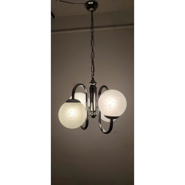 Metal and Glass Ceiling Lamp, Italy, 1970s, in Very Good conditions. Designed 1960 to 1969 Up to 250V (Europe/UK...