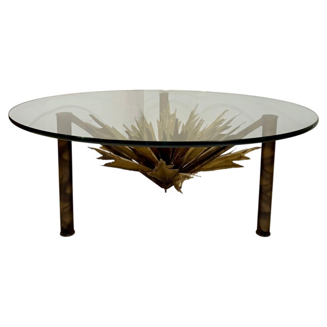 Adrian Pearsall Brutalist Torch‑Cut Sunburst Coffee Table Mid-Century Modern Silas Seandel Style For Sale - Image 4 of 12