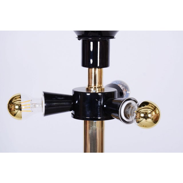 Mid-Century Brass Floor Lamp attributed to Kamenický Šenov, 1960s For Sale - Image 4 of 10