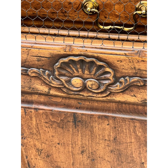 Guy Chaddock Almont Collection French Provincial Armoire | Chicken Wire Doors | Brass Hardware | 7ft | Late 20th C.” For Sale - Image 4 of 12