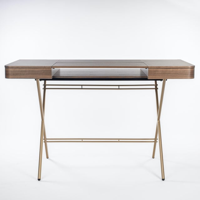 Contemporary Cosimo Desk with Walnut Veneer Top by Marco Zanuso Jr. for Adentro, 2017 For Sale - Image 3 of 16
