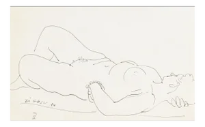 Reclining Nude' by Victor Di Gesu, 1954; California Post-Impressionist, Louvre, France