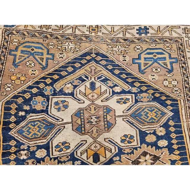 Antique Caucasian Shirvan Area Rug, Hand-Woven Wool, Medallion Design, 3' x 5' For Sale - Image 14 of 18