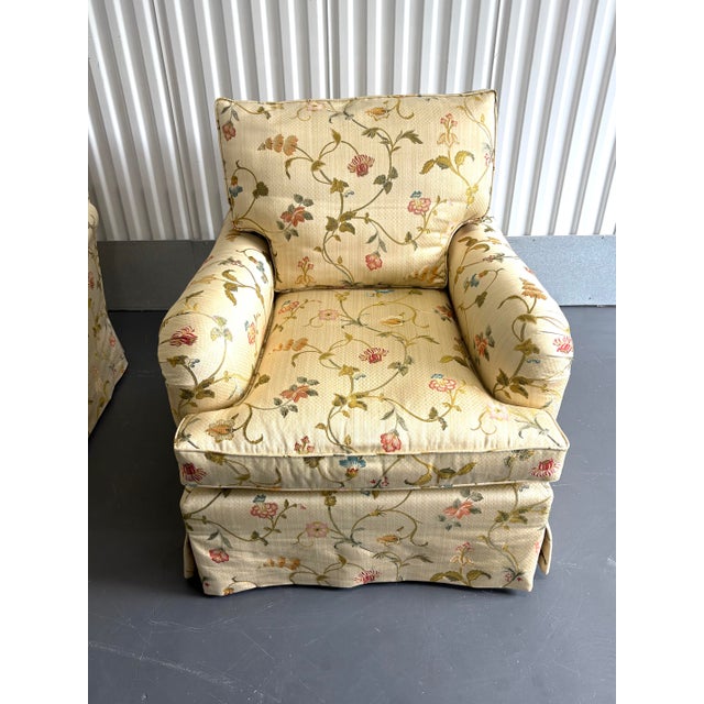 Early 21st Century Scalamadre "Millefiori" Floral Upholstered Rolled Arm Club Chairs - A Pair For Sale - Image 5 of 12