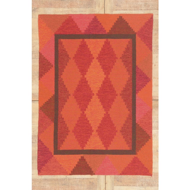 Vintage Swedish Rollakan Rug, 04'08 X 06'07 For Sale - Image 10 of 10