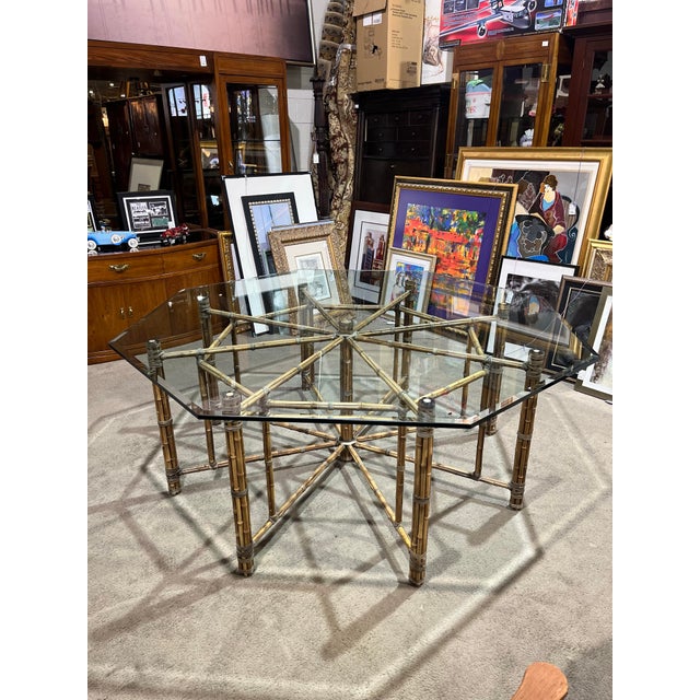 Contemporary 1980’s McGuire for San Francisco Bamboo & Suede Directors Chair Dining Set For Sale - Image 3 of 12
