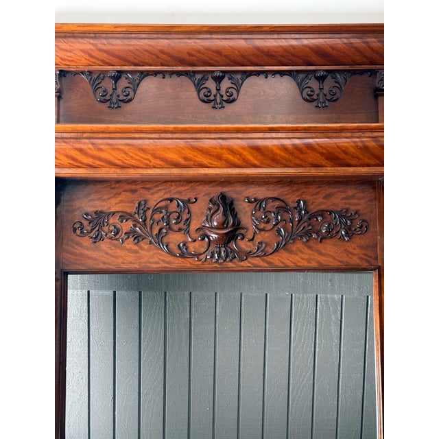 Magnificent Antique Carved Fireplace Mantel For Sale - Image 4 of 12