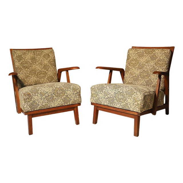 Set of Mid-Century Czechoslovakian Armchairs, 1940s For Sale