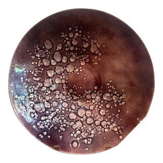 Large Mid-Century Enamel on Copper Plate, Signed Peg Miller For Sale