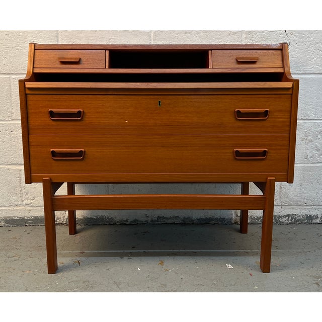 Mid-Century Modern Mid-Century Danish Modern Teak Secretary Desk For Sale - Image 3 of 18