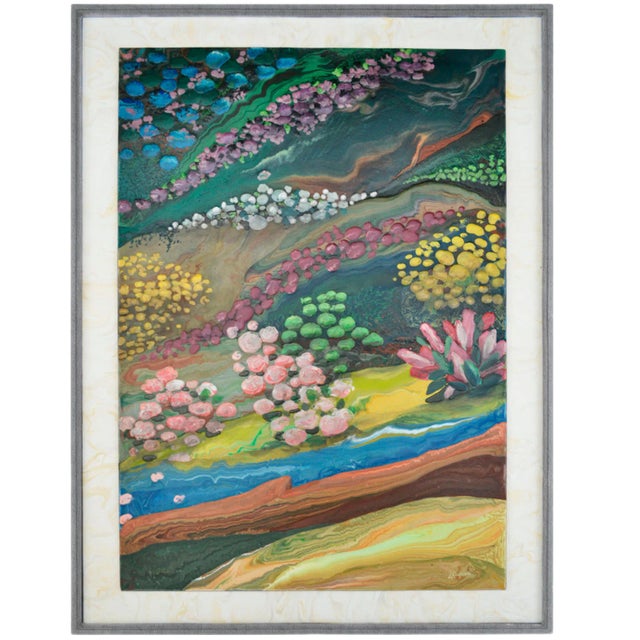 Italian Decorative Moonstone Wall Painting Panel from Cupioli Luxury Living For Sale