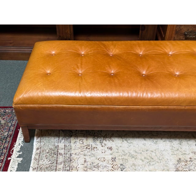 Room & Board Leather Bench For Sale - Image 10 of 12
