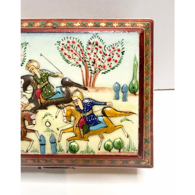 Vintage Persian Khatam Handcrafted Inlaid Wooden Micro Jewelry Trinket Box For Sale - Image 6 of 12