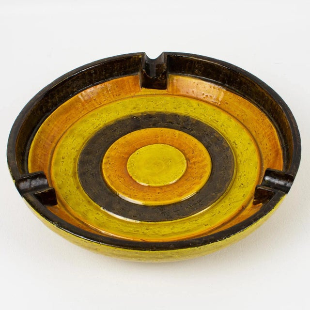 1960s Bitossi for Rosenthal Netter Yellow Ceramic Box and Vide Poche Set, Italy 1960s - Set of 3 For Sale - Image 5 of 12