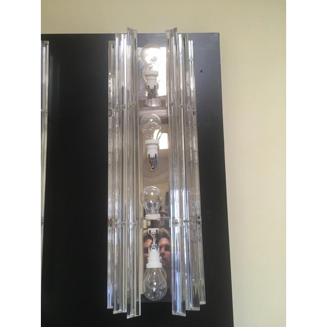 1980s Vintage Murano Glass Sconce with Slatted Glass, 1989, Set of 2 For Sale - Image 5 of 8
