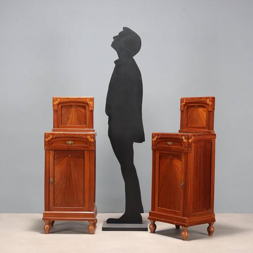 Italian Nightstands in Mahogany and Glass, Set of 2 For Sale - Image 3 of 15