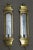 A Pair of French Bronze and Gilt Mirror back Pagoda Form Half Lentern one light Wall Sconces. Measures 6.75" in width and...