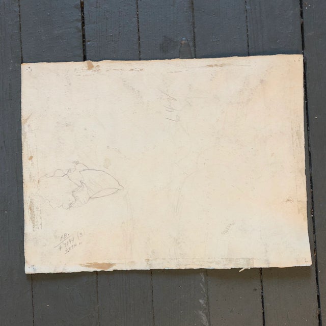 Original Vintage Still Life Painting With Irises Signed For Sale - Image 4 of 5