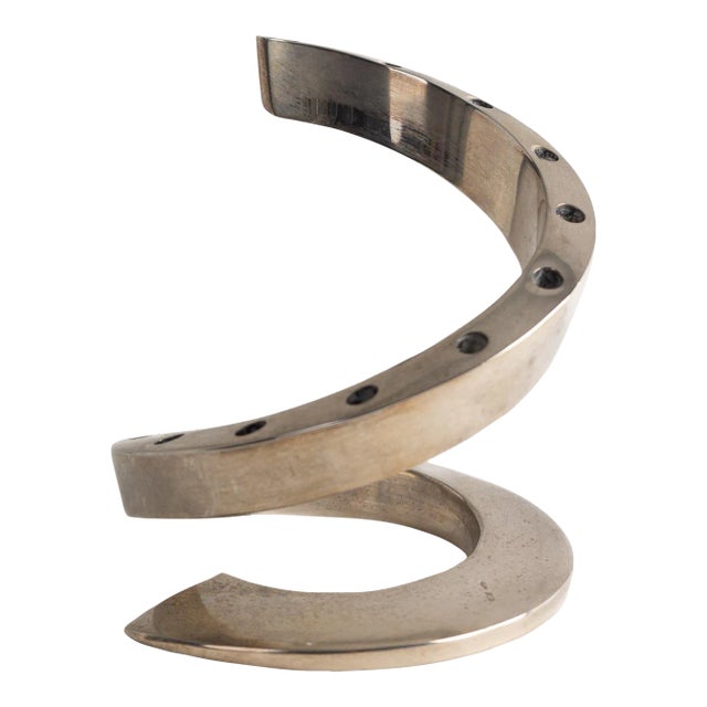 Vintage Mid-Century Silver-Plated Spiral Candlestick Holder by Dansk For Sale