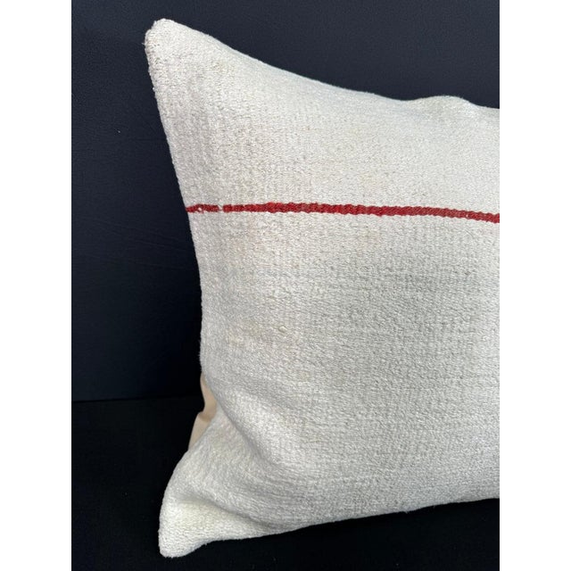 Turkish Hemp Pillow Cushion Natural Beige Red Cushion Cover 20"x20" #30606 Enhance your home decor with our Kilim Pillow...