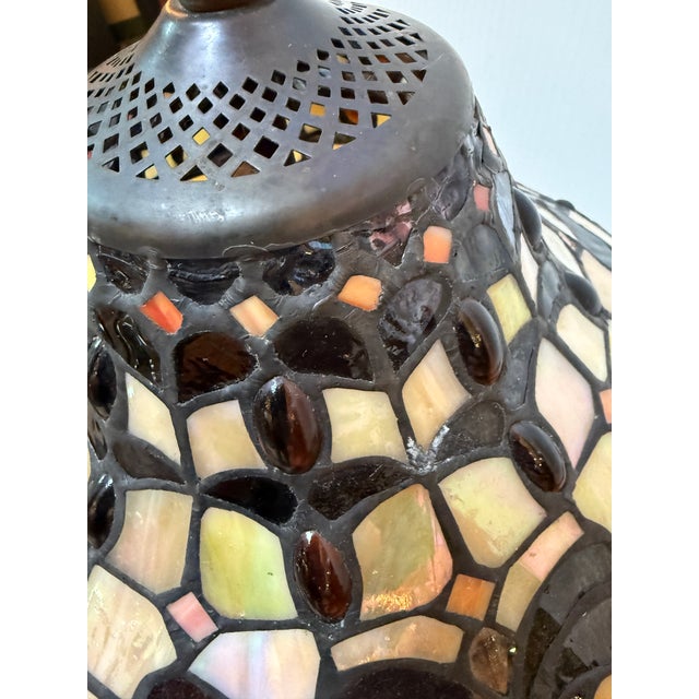Stained Glass Tiffany Inspired Table Lamp For Sale - Image 9 of 12